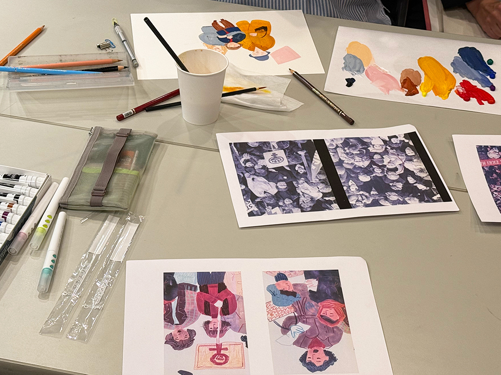 イベント『アイスランドの「女性の休日」が絵本になるまで』ライブペインティング